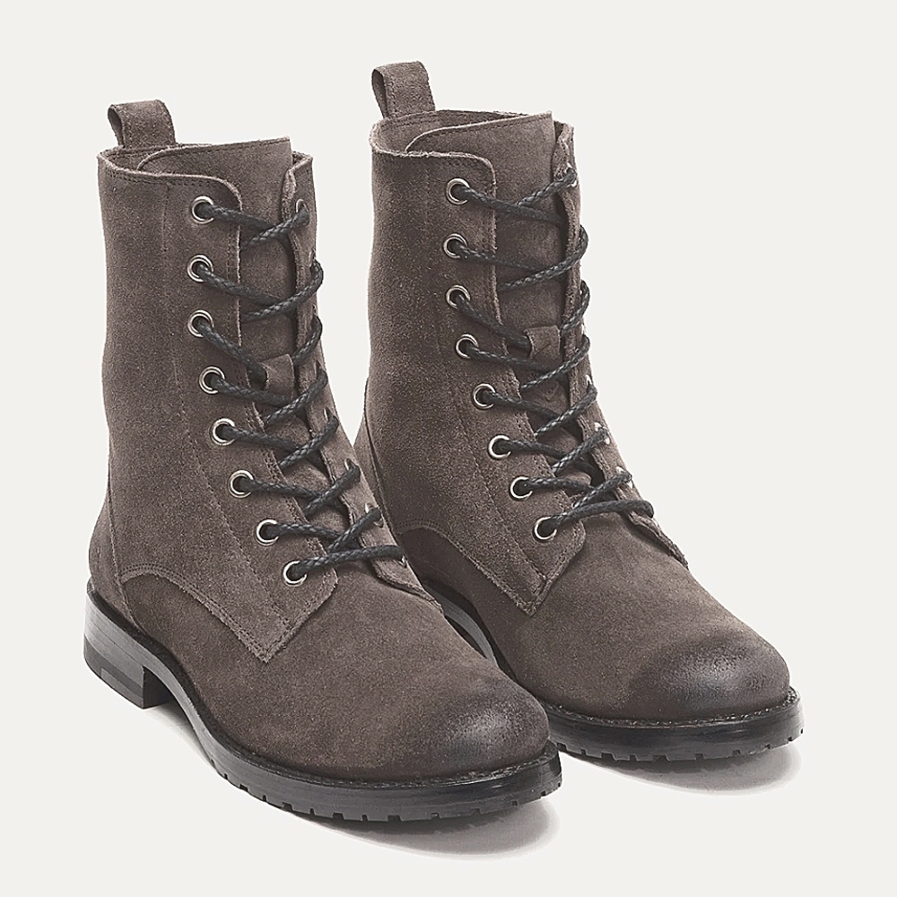 FRYE Natalie Lace Up Suede Combat boots